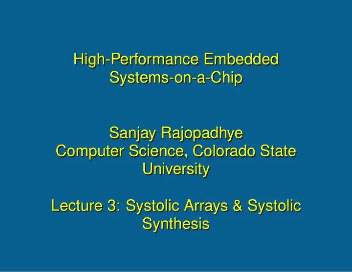 high performance embedded high performance embedded