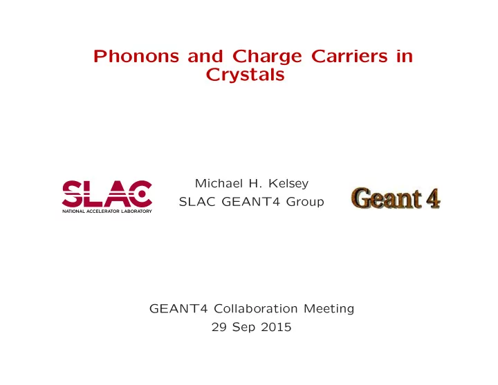 phonons and charge carriers in crystals