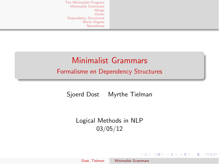 minimalist grammars