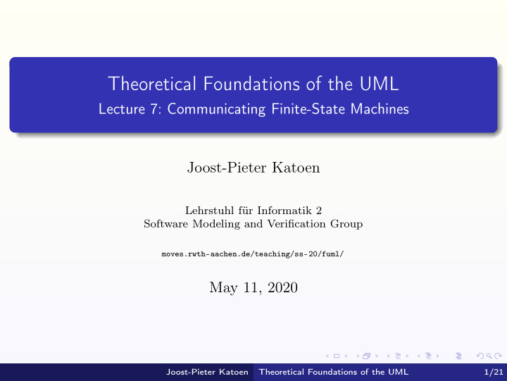 theoretical foundations of the uml