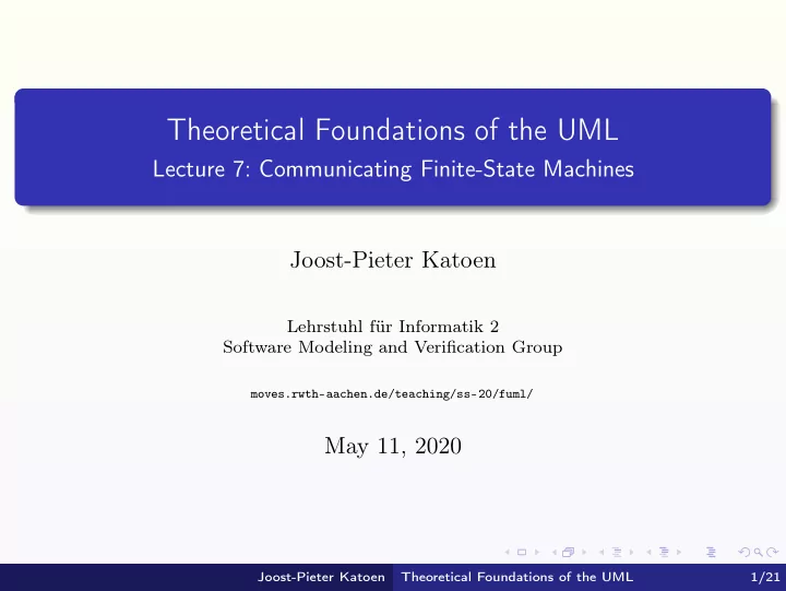 theoretical foundations of the uml