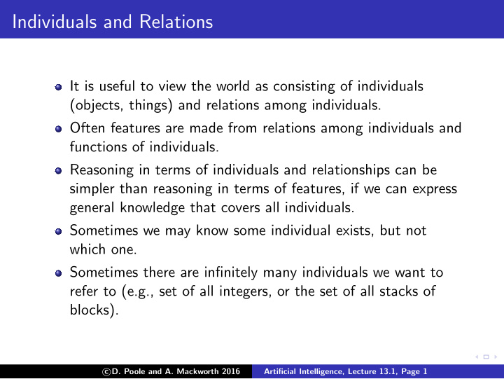 individuals and relations