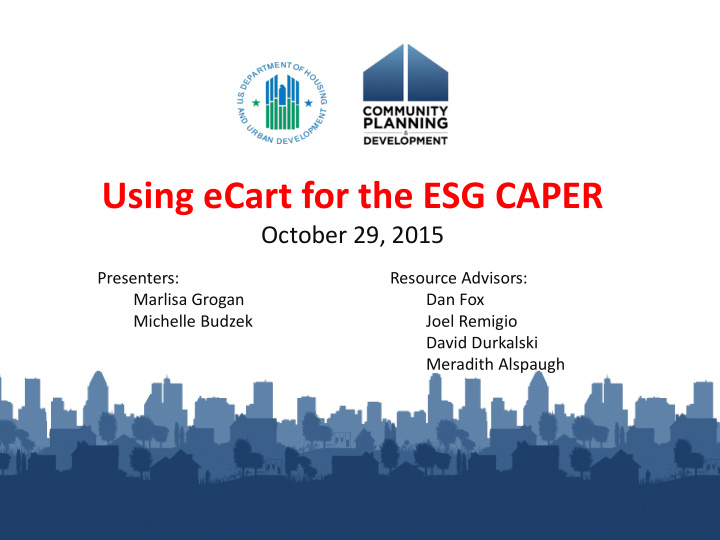 using ecart for the esg caper