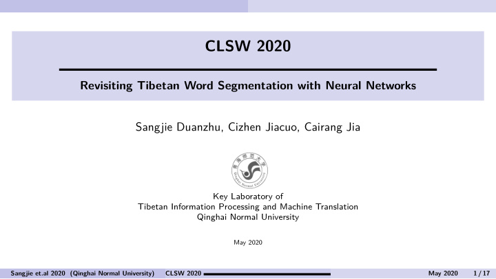 clsw 2020