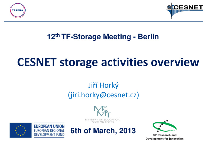 cesnet storage activities overview