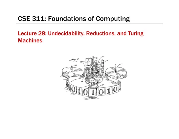 cse 311 foundations of computing
