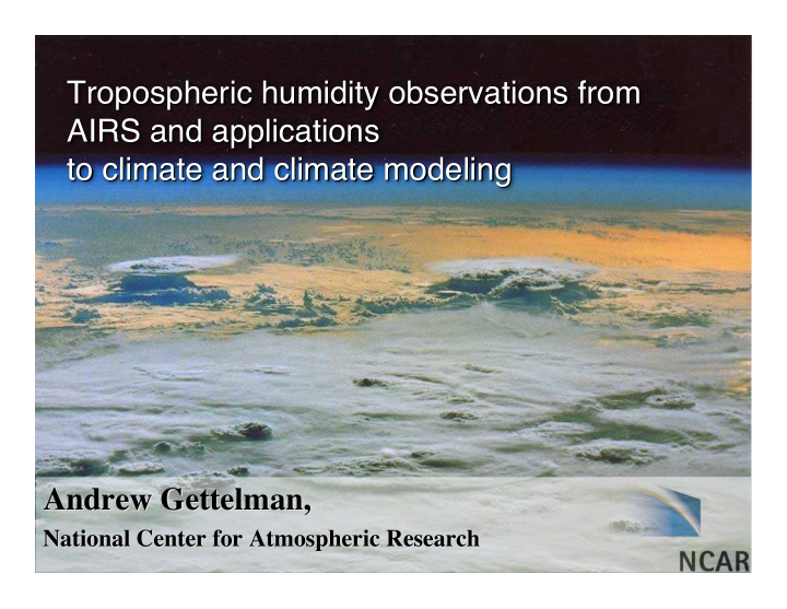 tropospheric humidity observations from tropospheric