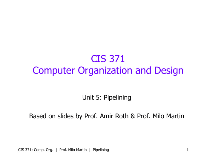 cis 371 computer organization and design