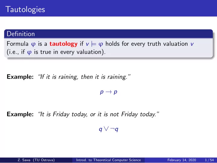 tautologies
