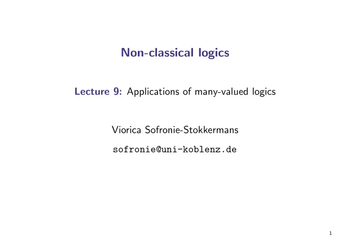 non classical logics