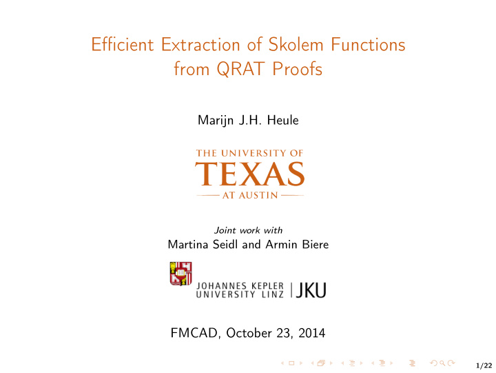 efficient extraction of skolem functions from qrat proofs
