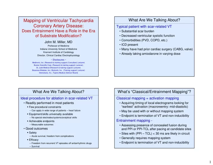 mapping of ventricular tachycardia coronary artery disease