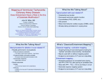 Mapping of Ventricular Tachycardia  Coronary Artery Disease:  Typical patient with scar-related VT
