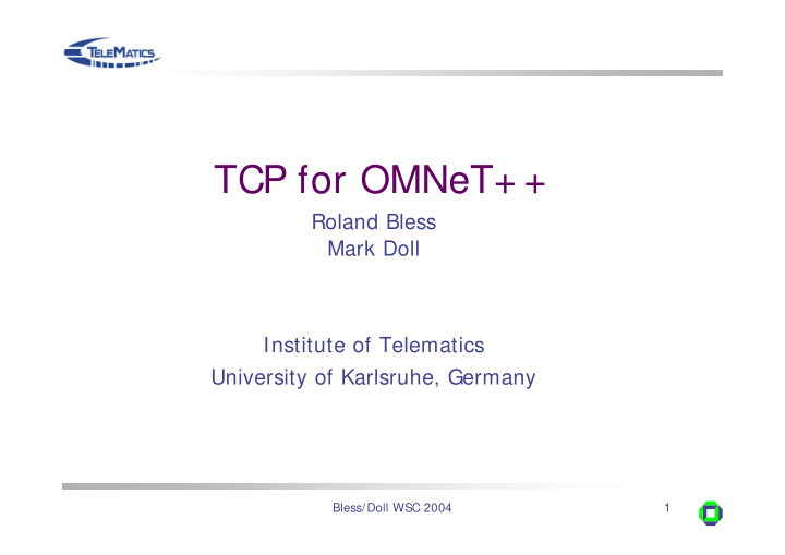 tcp for omnet