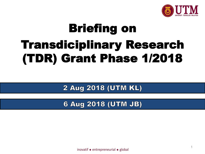 transdiciplinary research grant