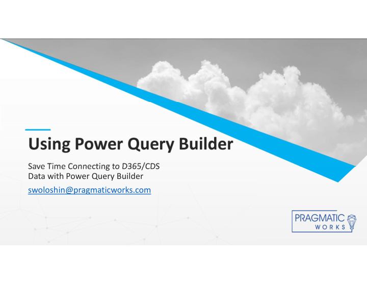 this is a header using power query builder