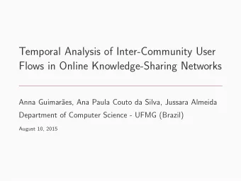 Temporal Analysis of Inter-Community User  Flows in Online Knowledge-Sharing Networks  Anna