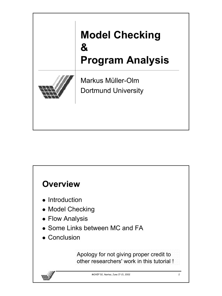 model checking program analysis