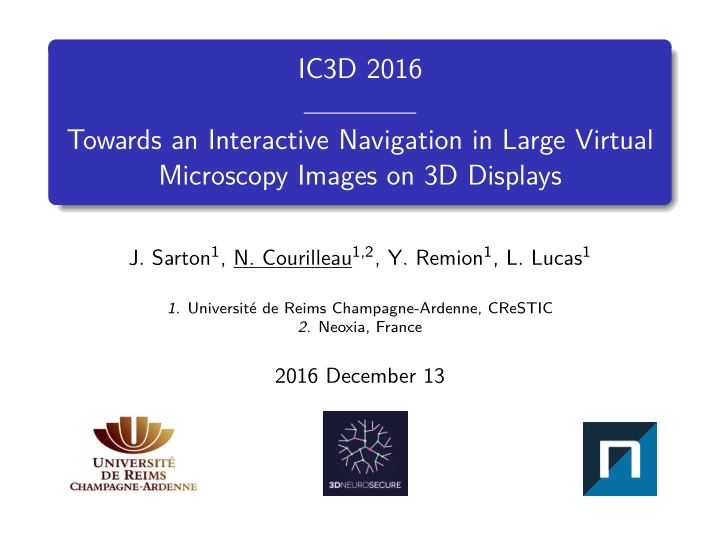 ic3d 2016 towards an interactive navigation in large