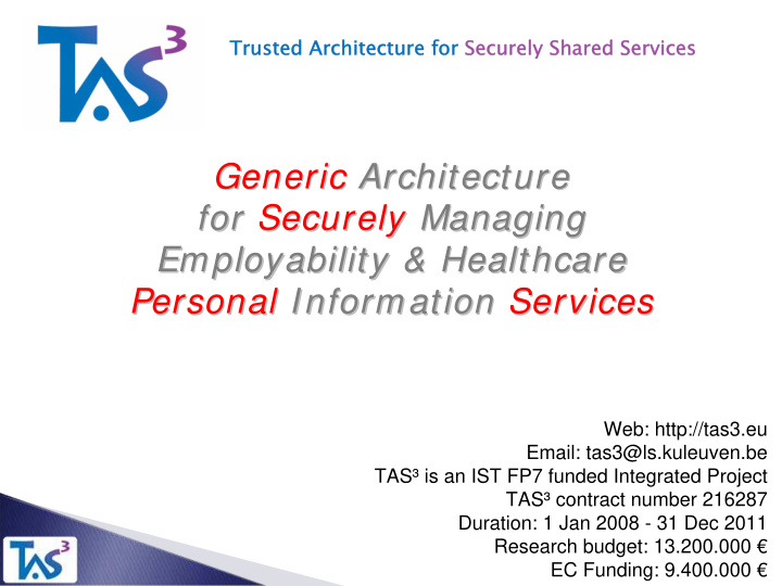 generic architecture architecture generic for securely