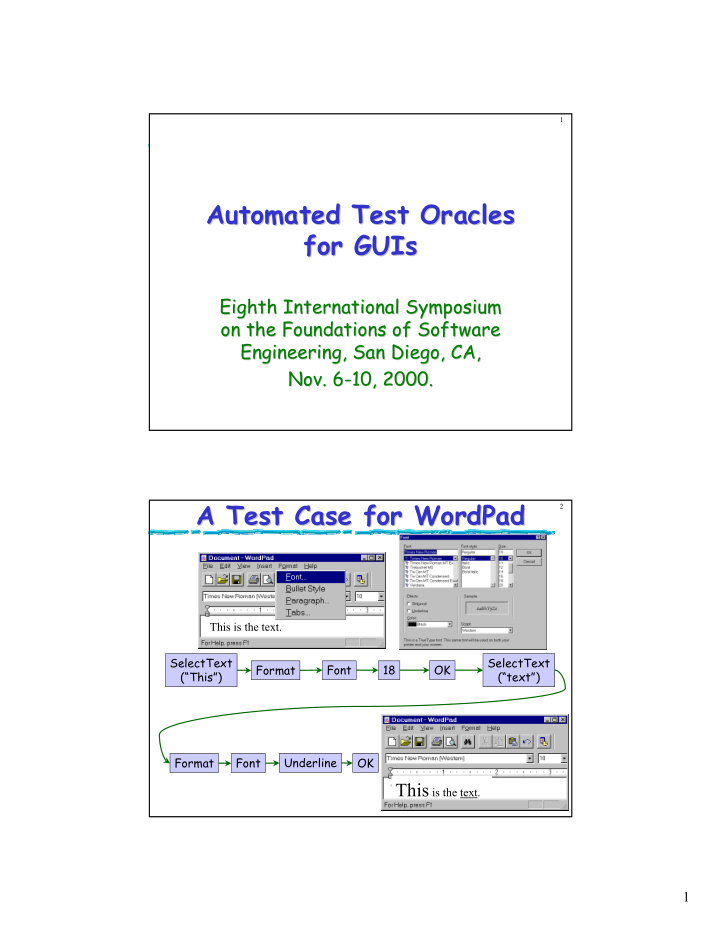 automated test oracles automated test oracles for guis