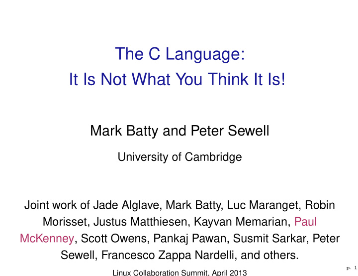 the c language it is not what you think it is