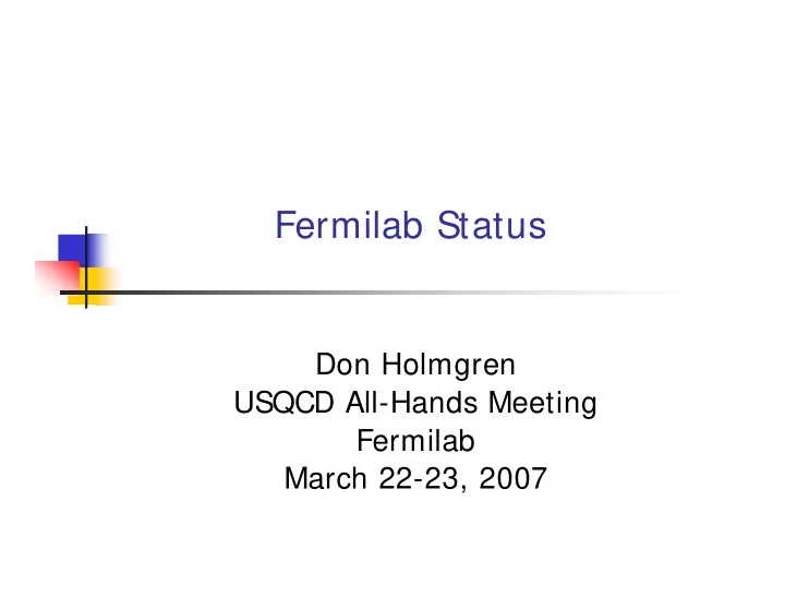 fermilab status