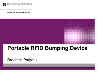 Portable RFID Bumping Device  Research Project 1  Introduction  Radio-frequency identification