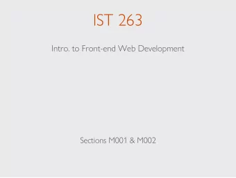 IST 263  Intro. to Front-end Web Development  Sections M001 &amp; M002  DAVID TALLEY