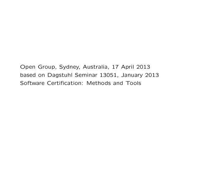 open group sydney australia 17 april 2013 based on