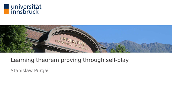 learning theorem proving through self play