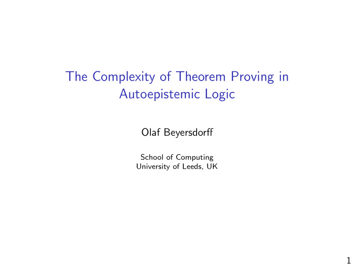 the complexity of theorem proving in autoepistemic logic