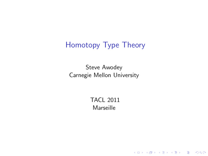 homotopy type theory