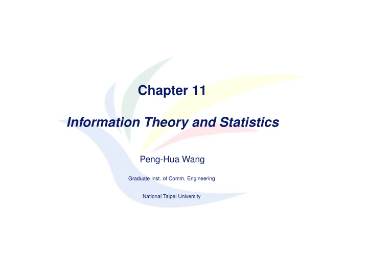 chapter 11 information theory and statistics