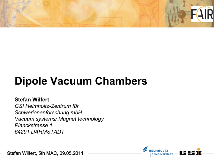 dipole vacuum chambers