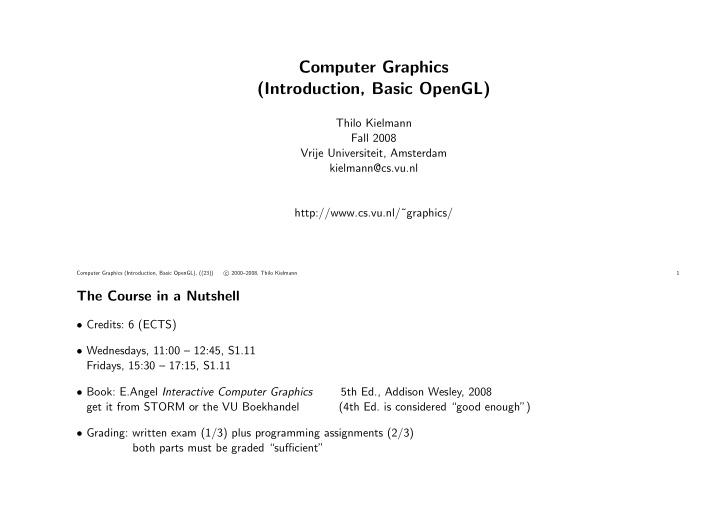computer graphics introduction basic opengl
