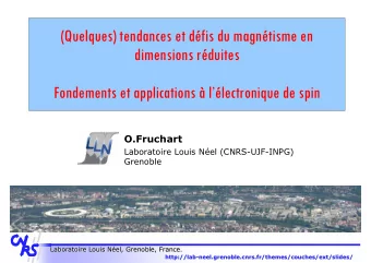 (Quelques) tendances et dfis du magntisme en  dimensions rduites  Fondements et applications
