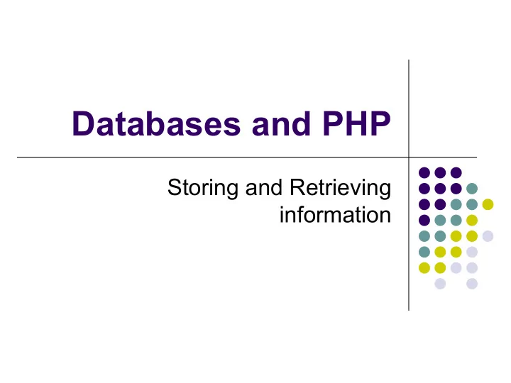 databases and php