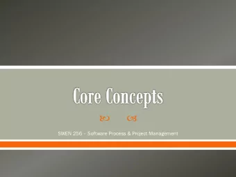 SWEN 256  Software Process &amp; Project Management  Scope  Cost  Schedule  AKA: