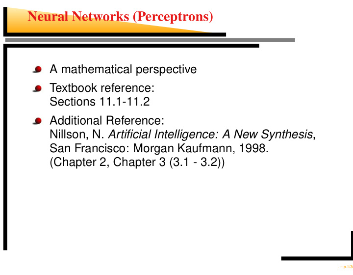 neural networks perceptrons