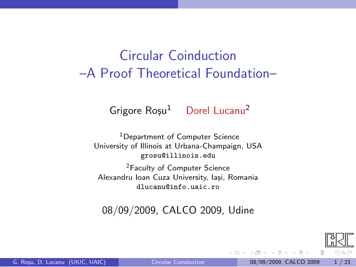 circular coinduction a proof theoretical foundation