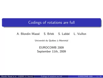 Codings of rotations are full  A. Blondin Mass  e  S. Brlek  S. Labb  e  L. Vuillon