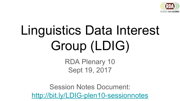 linguistics data interest group ldig