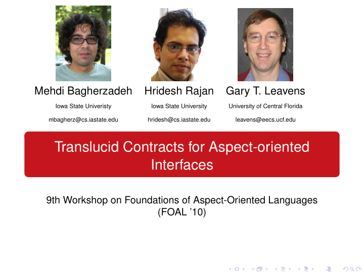 translucid contracts for aspect oriented interfaces