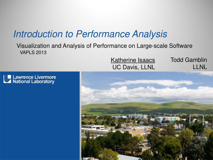 introduction to performance analysis