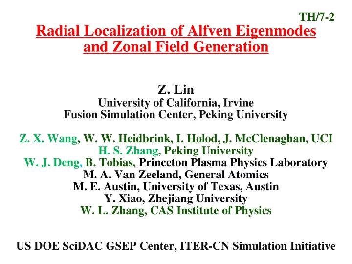 and zonal field generation