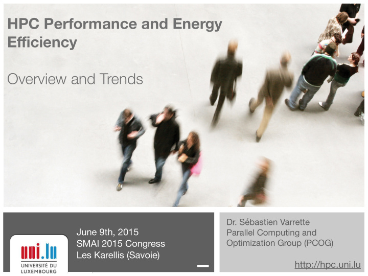 hpc performance and energy e ffi ciency overview and