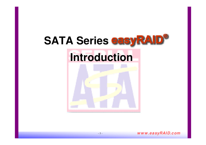 sata series y introduction