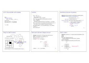 CS 70: Discrete Math and Probability.  Last time  Strenthening Induction Hypothesis. P ( n ) = 3