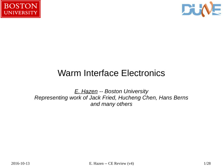 warm interface electronics
